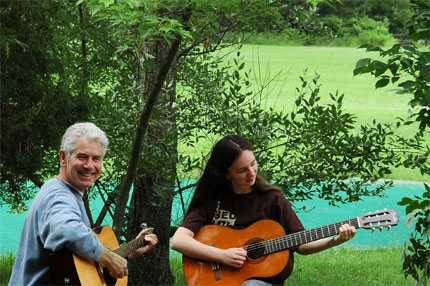 guitar lesson at summer music camp