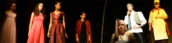 kids in gowns and robes performing at musical theater summer camp